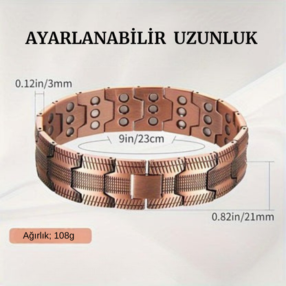 Kalvaris Saf Bakır Terapi Bileklik – Manyetik Şifa ve Şıklık
