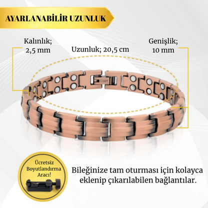 Kalvaris Saf Bakır Terapi Bileklik – Manyetik Şifa ve Şıklık