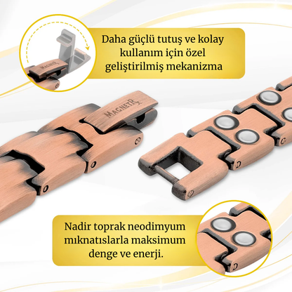 Kalvaris Saf Bakır Terapi Bileklik – Manyetik Şifa ve Şıklık
